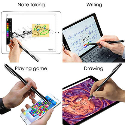 Stylus Pen Styluses Pens Long Extra Universal Pencil Capacitive Stylus Tablets Tablet Touch Screen Touchscreens Stylus for Apple iPad Pro iPad mini iPad Air iPhone with Replacement Tip