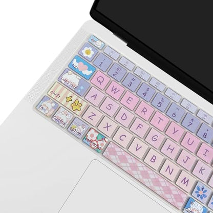 Cute Keyboard Cover for 2021 2020 MacBook Air 13 inch (Model: A2179 A2337) M1 Chip, Silicone Protective Skin, Cute Bunny - color: Cute Bunny