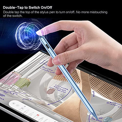 Stylus Pen for iPad 6th-11th Generation, 10 Mins Fast Charge Apple Pencil Compatible with 2018-2025 iPads Pencil, Apple Pen for iPad Pro 11"/12.9"/M4, Air 3/4/5/M2/M3, Mini 5/6 Gen, Blue - color: Blue