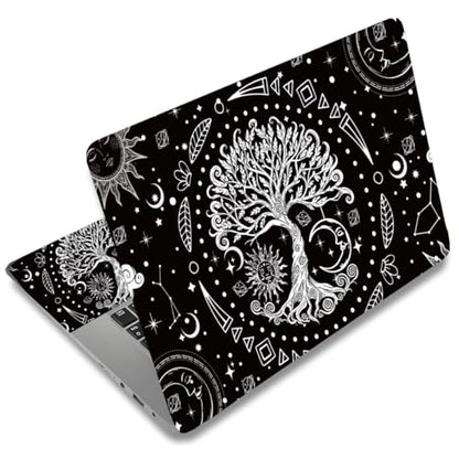 SUPERDANT Laptop Skin Sticker Tree of Life Laptop Decals Personalized Universal Notebook Computer Wrap Vinyl Skin Stickers Cover Art Decal Removable 12-15.6 Inch Waterproof Scratch-Resistant Gifts - style: Sun Moon Tree of Life