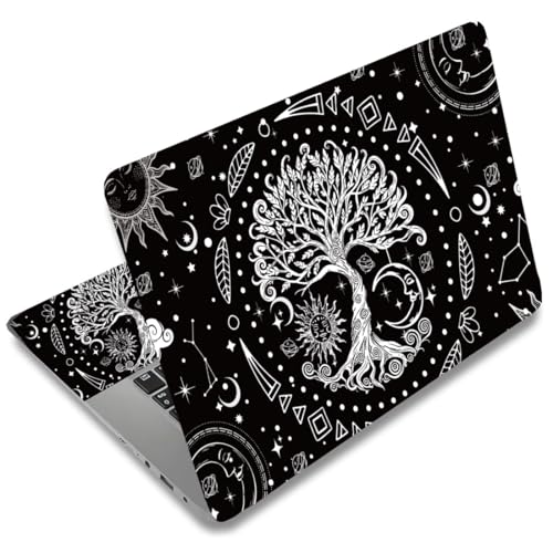 SUPERDANT Laptop Skin Sticker Tree of Life Laptop Decals Personalized Universal Notebook Computer Wrap Vinyl Skin Stickers Cover Art Decal Removable 12-15.6 Inch Waterproof Scratch-Resistant Gifts - style: Sun Moon Tree of Life