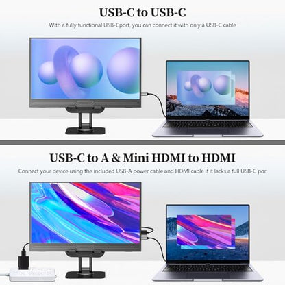 Veout 13.3" 1080p Portable Monitor Slim Lightweight HDR Travel Small HDMI Display with Kickstand for Laptop PC/Mac/Phone/Xbox Switch/PS4