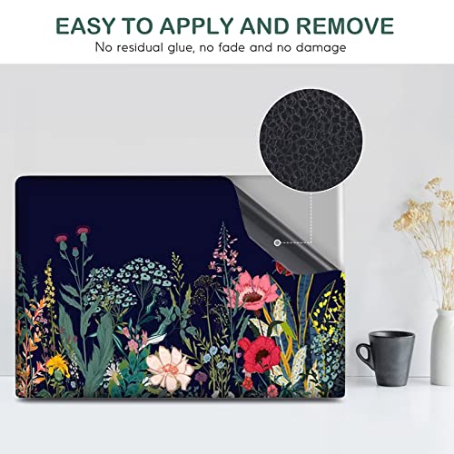 DINKY Laptop Skin Sticker Decal, 12" 13" 13.3" 14" 15" 15.4" 15.6 inch Laptop Universal Reusable Vinyl Skin Stickers Cover Art Decal Notebook PC Personalized Protector-Colorful Flor - color: Wildflowers-03