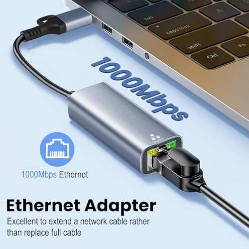 USB C to Ethernet Adapter, USB 3.0 to RJ45 Gigabit LAN 1000 Mbps Wired Network, USB to Ethernet Adapter for Laptops/Tablet, Compatible with Windows XP, MAC OS, Linux, Vista 7 8 10 11 | USB 3.0 to Ethernet Adapter for Laptops/Tablet,Compatible with Windows