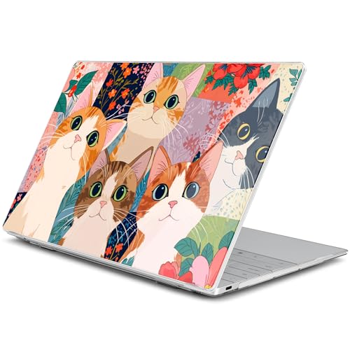 Batianda Lovely Cats Case for Dell XPS 13 Laptop 2024 2025 | Fits Model 9340/9345/9350 13.4" Display, Lightweight Slim Hard Shell Protection for Women, Students and Girls - color: Cats