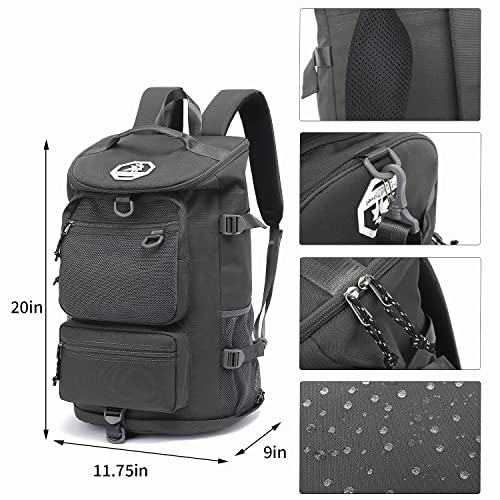 Kalesi Gym Duffle Bag Backpack 4-Way Waterproof with Shoes Compartment for travel Sport Hiking laptop - color: Gray