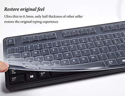 CASEDAO Ultra Thin Silicone Keyboard Cover for Dell Keyboard 104-key KB212-B KB4021 Wired Keyboard - Clear - color: Clear (for Dell KB212-B KB4021 Keyboard)