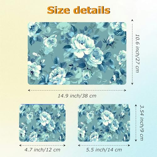 Universal Laptop Skin Sticker with 2 Wrist Pad Decals, 3-Piece Removable Vinyl Laptop Cover, Bright Flowers Waterproof Anti-Scratch, Easy-Trim Fit for 13.3" 14" 15.6" Laptops - color: Bright Flowers