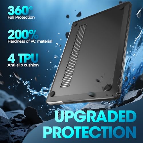 ProCase Protective Case for 13 Inch Surface Laptop 2025 -Black | Hard Shell Transparent Cover with Durable and Lightweight Design - color: Black