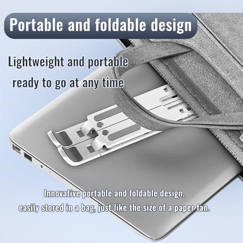 Desktop Laptop Stand, iPad Stand, Aluminum Alloy, Portable Foldable, 7Level Adjustable, Ergonomic, Suitable for Laptops Up to 18 Inches,Easily Put in Bag & use anywhere (1, Full silicone Black) - color: Full silicone Black