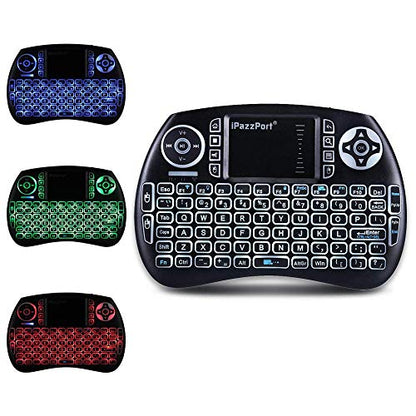 iPazzPort (Upgrade Mini Bluetooth Keyboard with Touchpad Handheld, Backlit Mini Wireless Keyboard with 2.4G USB Dongle for Android TV Box/FireStick/Laptop/PC 21SM