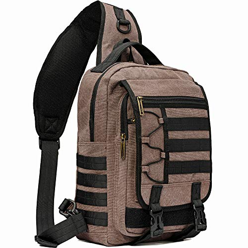 NICGID Sling Bags Chest Shoulder Backpacks, Laptop Backpack Crossbody Messenger Bag Travel Outdoor Men Women - color: Coffee-808, size: 13.3 inch