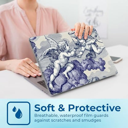 Reusable Universal Laptop Skin Sticker, Cut to Fit for 11.6–15.6 Inch Laptops, Waterproof Protective Film, No-Residue - Angel Clouds - color: Angel Clouds