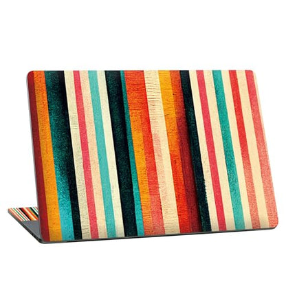 Universal Laptop Skin Sticker with 2 Wrist Pad Skins, Waterproof Scratch Resistant Vinyl Laptop Cover Decal, Cut to Fit for 11–15.6 Inch MacBook HP Dell Lenovo, Color Vertical Stripe - color: Color Vertical Stripe