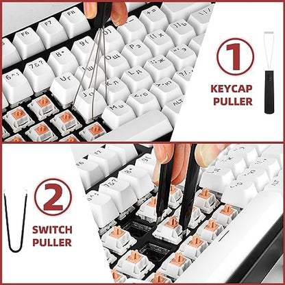 RUNJRX Keyboard Lube Kit JRX 205G0 0.53oz/15g for Mechanical Keyboard Switch Lube, Keyboard Removal Tool with Keycap Puller,Switch Puller,Tweezers(6 Pcs) - style: Lube Kit-M