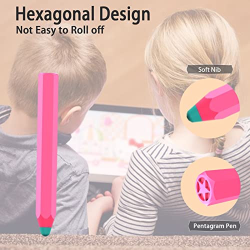Kids Stylus Pens for Touch Screens, Kenkor Crayon Stylus for Kids Pencil Shape Universal Capacitive Pencil Compatible with Nintendo Switch 2/iPad/iPhone/Android/Kindle/Samsung/Microsoft/Calendar-Pink - color: Pink