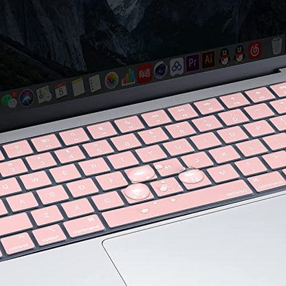 MOSISO Keyboard Cover Skin Compatible with MacBook Air 15 inch M3 M2 | A3114 A2941/Air 13.6 A3113 A2681/Pro 14/16 M4 M3 M2 M1, Rose Quartz - color: Rose Quartz