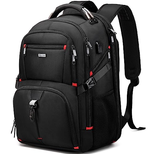 50L Travel Laptop Backpack for Men Women, Extra Large Heavy Duty Big Carry on Backpack for Weekend Airline Approved Fits 17 Inch Computer, Black - color: 50l Black