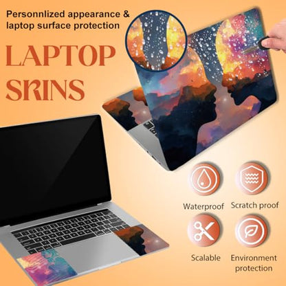 SUPERDANT Laptop Skin Sticker Decal Rosy Clouds Facial Contour Design Universal for 12 13 13.3 14 15 15.4 15.6 Inch Laptops Removable Vinyl Notebook Protector Cover - style: Facial Contour