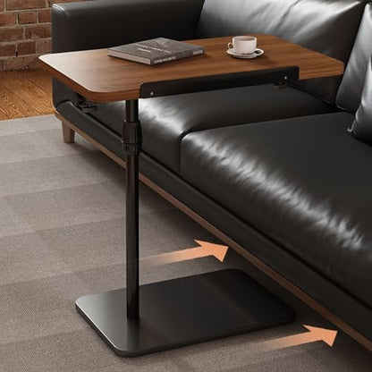 Overbed Bedside Table with Wheels, Height Adjustable Side Table 60-80cm Height Tilting Desktop C Shape Sofa Side Table Hospital Bed End Table Laptop Table for Home and Hospital Use A - color: A