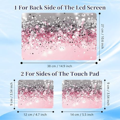 Universal Laptop Protective Skin,Trim-to-Fit Vinyl Sticker for 13–16 Inch Laptop,MacBook,Tablet & Notebook,Scratch-Proof Waterproof Cover,Pink Glitter Sequins - color: Pink Glitter Sequins