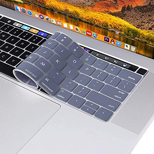 MOSISO Keyboard Cover Compatible with MacBook Pro 13 inch M2 M1 | 2023-2020 A2338 A2289 A2251&Compatible with MacBook Pro 16 2020 2019 A2141 Touch ID, Protective Silicone Skin, Lavender Gray - color: Lavender Gray