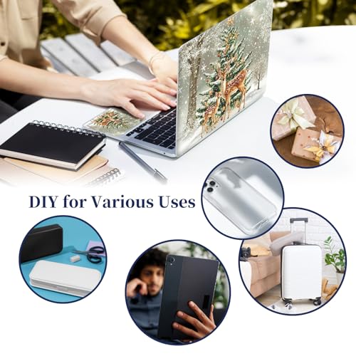 Universal Laptop Protective Skin,Trim-to-Fit Vinyl Sticker for 13–16 Inch Laptop,MacBook,Tablet & Notebook,Scratch-Proof Waterproof Cover,Deer Christmas Tree Snow - color: Deer Christmas Tree Snow