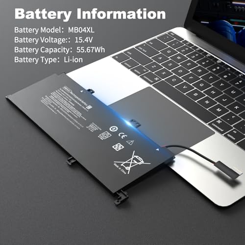 55.67Wh MB04XL Battery for Hp Envy X360 M6-AQ105DX M6-AQ103DX M6-AQ003DX | M6-AR004DX M6-AQ005DX M6-AQ000 844204-850 843538-541 15-AQ015NR 15-AQ273CL 15T-AQ200 15-AQ005NA 15-AQ173CL HSTNN-UB6X 15.4V - size: 10.4 * 4.5 * 0.2 Inch MB04XL