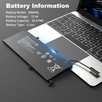 55.67Wh MB04XL Battery for Hp Envy X360 M6-AQ105DX M6-AQ103DX M6-AQ003DX | M6-AR004DX M6-AQ005DX M6-AQ000 844204-850 843538-541 15-AQ015NR 15-AQ273CL 15T-AQ200 15-AQ005NA 15-AQ173CL HSTNN-UB6X 15.4V - size: 10.4 * 4.5 * 0.2 Inch MB04XL