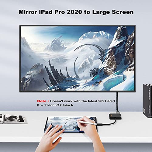 CableCreation USB C to HDMI VGA Adapter for Dual Monitor Adapter | 4k@30HZ, Plug and Play, Compatible with iPhone 17 Plus/17 Pro Max,Galaxy S22 Ultra, MacBook Pro 2020, iPad Pro 2020 - color: Black