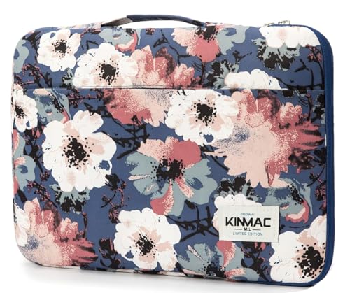 Kinmac 360° Heavy Duty Protective Laptop Sleeve Case Bag Cover with Handle for MacBook Air 13 inch,iPad Pro 13 inch and 13.3 inch HP,Dell,Lenovo,Asus,Acer Laptop (Camellia) - color: Camellia, size: 12 inch-13.3 inch