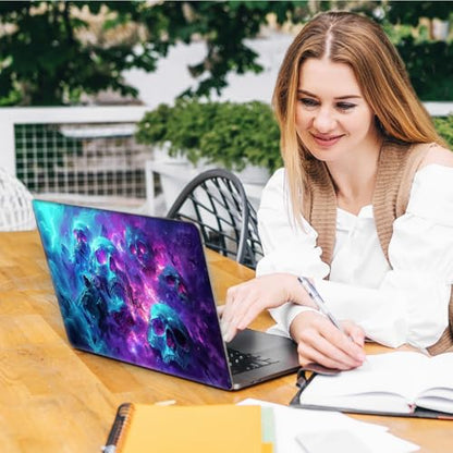 Laptop Skin Sticker Decal, Universal Reusable Vinyl Laptop Cover for 12" 13" 13.3" 14" 15" 15.4" 15.6" Notebook PC, Waterproof Scratch-Resistant with 2 Wrist Pads, Easy to Apply & Remove,Art Skulls - color: Art Skulls