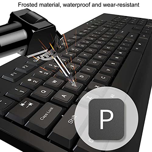 Replacement English Keyboard Letter Stickers, Universal English Keyboard Stickers with Black Background and White Lettering for PC Computer Laptop Desktop(3PCS,English)