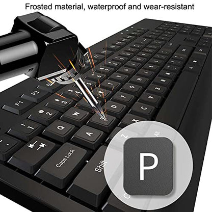 Replacement English Keyboard Letter Stickers, Universal English Keyboard Stickers with Black Background and White Lettering for PC Computer Laptop Desktop(3PCS,English)