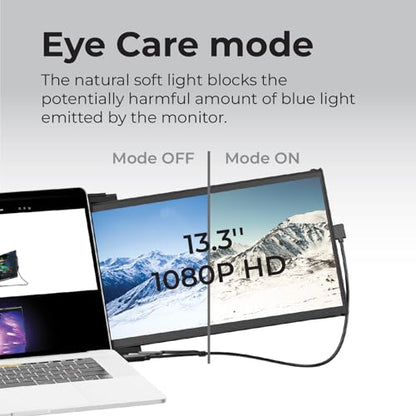 Mobile Pixels 2026 New 13.3" Portable Monitor, Full HD IPS 1080P Laptop Monitor Extender, USB C/HDMI Plug and Play, Suitable for 13-15" Laptop, Windows/Mac/Android/Switch Compatible (Duex Plus DS) - size: 13.3"Duex Plus DS