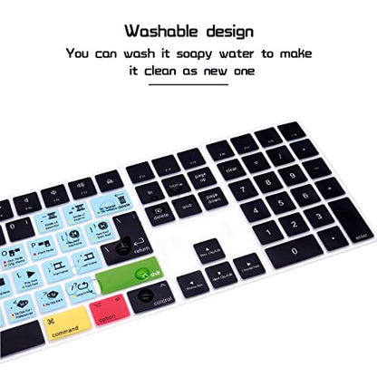 HRH Davinci Resolve Shortcut Hotkey Silicone Keyboard Cover Keypad Skin for Magic Keyboard with Numeric Keypad A1843 MQ052LL/A Released in 2017/2018(US/EU Layout) - color: Hotkey-Davinci Resolve