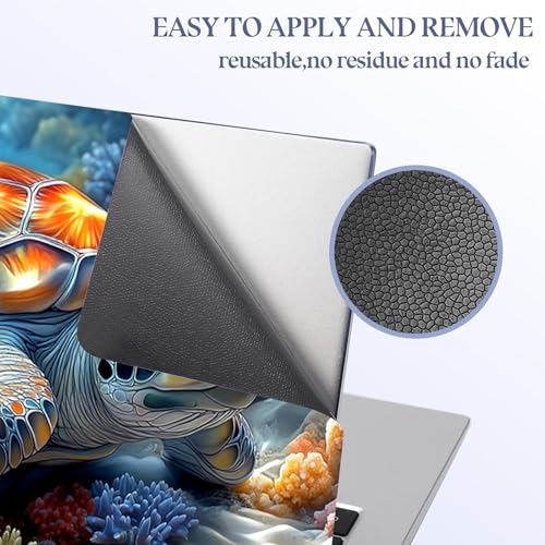 Universal Laptop Skin Sticker Decal,15.6 Inch Laptop Vinyl Cover for 13" 14" 15.6" Laptop,Scratch-Resistant Waterproof Protector Wrap,Reusable with Wrist Pads,Rainbow Sea Turtle Reef - color: Rainbow Sea Turtle Reef