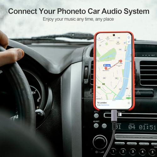 2 in 1 Lightning and USB C to 3.5mm Audio Auxiliary Jack Cable, Type C to Lightning 3.5mm Headphone Car Stereo Cable, Compatible with iPhone 16/15/14/13/12/11/X, Samsung Galaxy S24 S23 S22 S21 Note 20 - size: 3.3FT