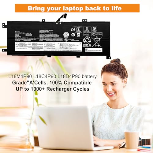 46Wh L18D4P90 L18M4P90 L18C4P90 Laptop Battery Replacement for ThinkPad L13 Yoga 1st Gen/2nd Gen/20R5 20R6 Series SB10T83177 SB10T83119 SB10T83120 02DL031 - size: 9.53*4.45*0.24inch L18D4P90