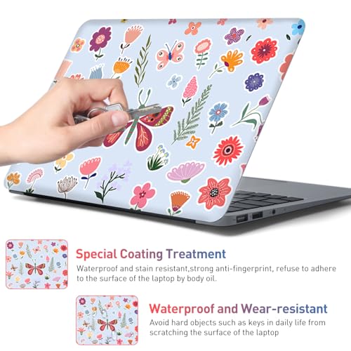 12.1-15.6 Inch Laptop Skin Decal, Universal Reusable Vinyl Laptop Cover Sticker, Waterproof Art Protector with Butterflies & Flowers - color: Butterflies & Flowers
