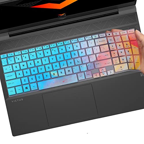 Colorful Keyboard Cover for 2025-2023 15.6" 16.1" HP Victus Gaming Laptop 15-FA 15-fb 16-d 16-e 16-r 16-s Series 15t-fb200 15t-fa100 16t-s100 16t-r100 15-fa2013dx 15-fb2063dx 16-e0076ax 16-d0506la - color: Colorful