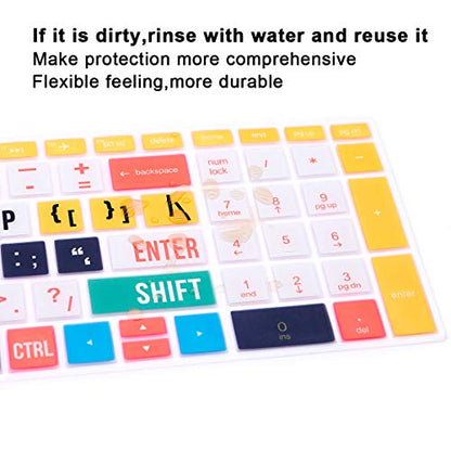 English Silicone Keyboard Cover for HP Envy x360 15.6''Series /2020 2019 Pavilion 15/Pavilion x360 15.6" Series/Envy 17 17.3" Series/Laptop 15t 17t 17-ca0011nr 17-by0040nr,Creative Rainbow Font - color: Z2-Creative Rainbow Font