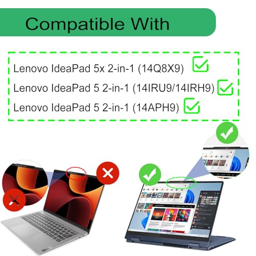 KEANBOLL 3 Pack Designed for 2024 New Lenovo IdeaPad 5x 14 2-in-1 & IdeaPad 5 / 5i 2-in-1 14 Touchscreen Laptop Screen Protector, (14 inch) Anti Glare and Anti Fingerprint (Matte) Shield