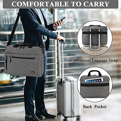 RAVUO Laptop Bag for Men, Water Resistant 15.6inch Laptop Messenger Shoulder Bag Business Satchel Briefcase with Adjustable Shoulder Strap Grey - color: 15.6inch-grey