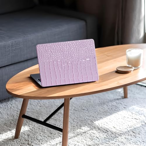 Crocodile Case for MacBook Air 13 inch M1 2022 2021 2020 2019 2018 A2337 A2179 A1932, Crocodile MacBook Air M1 Case, Aligator Skin Snakeskin PU Leather Hardshell & Keyboard Cover, Lilac - color: # Shiny Lilac Crocodile