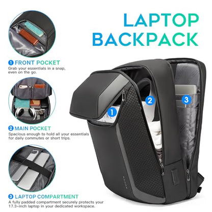 BANGE Smart Business Laptop Backpack Waterproof can fit 15.6-17.3 Inch Laptop with 3.0 USB charging port for men and women - color: Grey