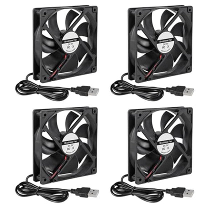 ACEIRMC 4pcs 120mm USB Brushless Cooling Fan 120mm x 25mm DC 5V Quiet Cooling Fan 12025 Mini Computer Fan for Small Appliances Series Replacement (12025 5V USB) - color: 12025 5V USB