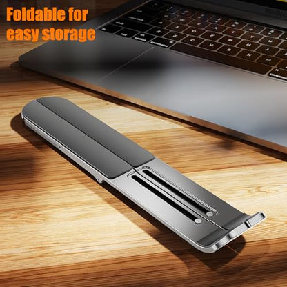 Multiple Angled Laptop Stand with Alloys Construction and Silicone Grips for Secure Placement and Viewing Foldable Laptop Stand - color: pk