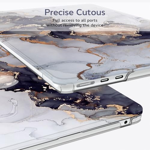 B BELK Compatible with MacBook Air 13 inch Case M5 2026 2025 2024-2022 M4 M3 M2 A3449 A3240 A3113 A2681, Plastic Hard Shell+Keyboard Cover+Screen Protector for MacBook Air 13.6 inch Case, Blue Marble - color: Blue Marble