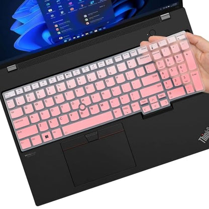 Keyboard Cover for Lenovo ThinkPad T16 P16 P16s 16 inch, Thinkpad L15 Gen 4/3 15.6-inch, ThinkPad T16 Gen 1, Lenovo ThinkPad 15.6" 16" Keyboard Skin (Not Fit Thinkpad L15 Gen 2/1) -Ombrepink - color: Ombrepink